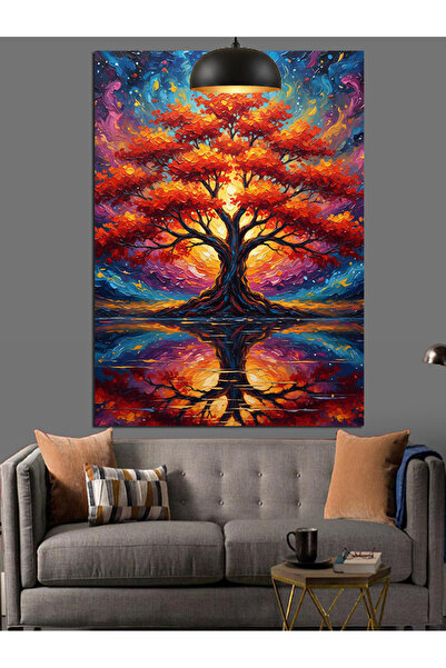 KanvasSepeti Arbore de toamnă Pictură în ulei de înaltă calitate texturat Can...