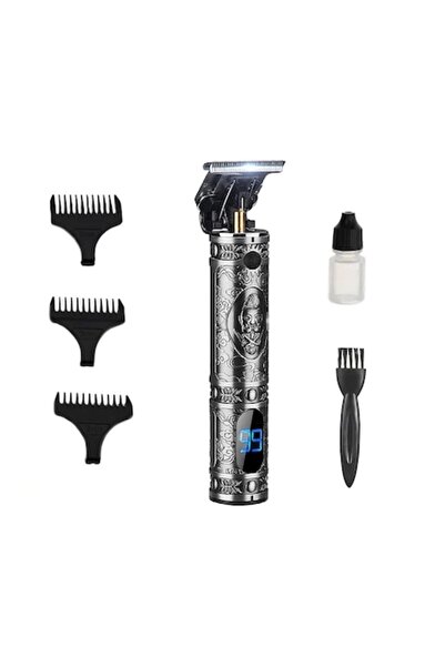 Tiessa Professional Cordless Hair & Beard Trimmer with T-Titanium Blade, LED Display, 120 min, Silve