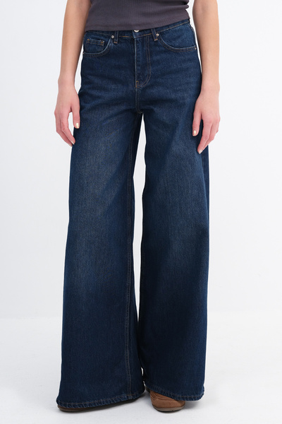 Addax Παντελόνι Jean με φαρδιά πόδι PN8683-PNF