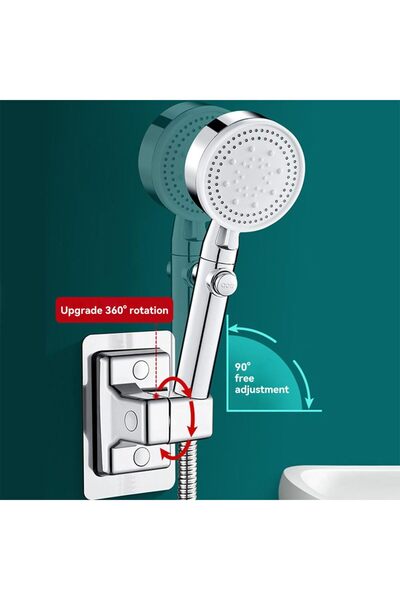 JZS Shower Head Holders, Adjustable Wall Mount Bracket 2PCS Silver