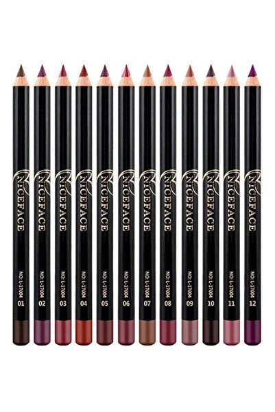 NICEFACE مجموعة أقلام تحديد الشفاه المقاومة للماء، 12 قطعة، متعددة الألوان