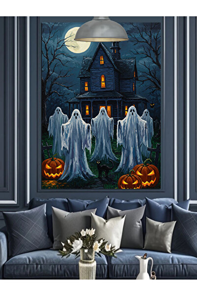 KanvasSepeti Fantome Vrăjitoare Pictură în ulei de înaltă calitate texturat P...