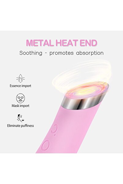 Pritech Facial Cleansing Brush Rechargeable Silicone Scrubber with Heated Massage (Pink)