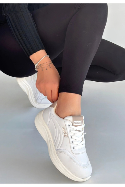Alfanora Yejja White Leather Lace-Up Sneakers