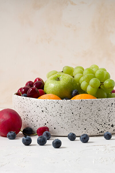 Koza Home Satin Matte White Crumpled Large Handmade Decorative Strainer 8604