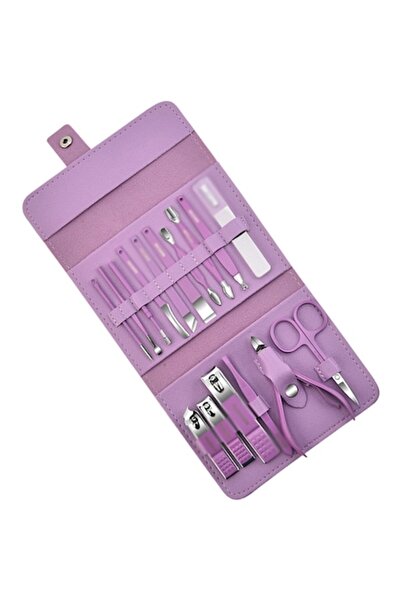 Комплект за маникюр и педикюр от 16 части, неръждаема стомана