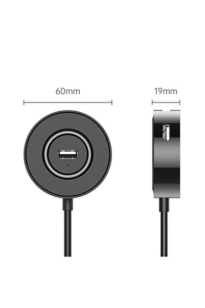 JZS USB HUB 4-Port High-Speed Data Transfer Hub Adapter 5V/2A Black 1.5m