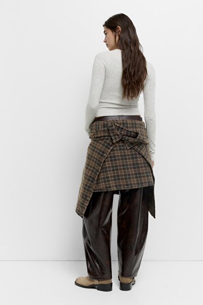 Pull & Bear Soft touch T-shirt with gathered detail