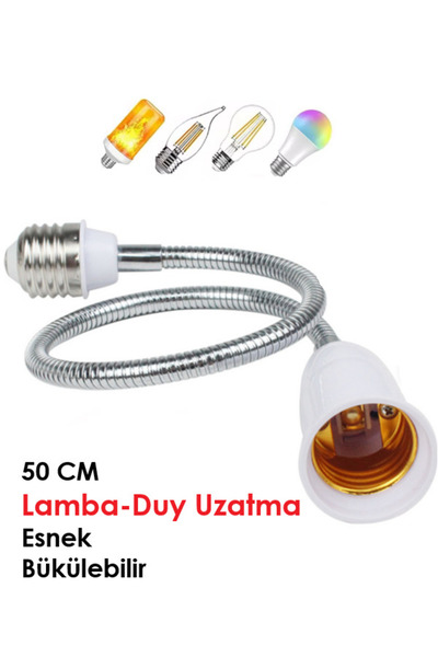 ANKTEK E27 Lamba Duy Uzatma ( 50 CM ) Metal Esnek Bükülebilir
