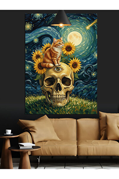 KanvasSepeti Craniu Pictură în ulei de înaltă calitate texturat Canvas Canvas...