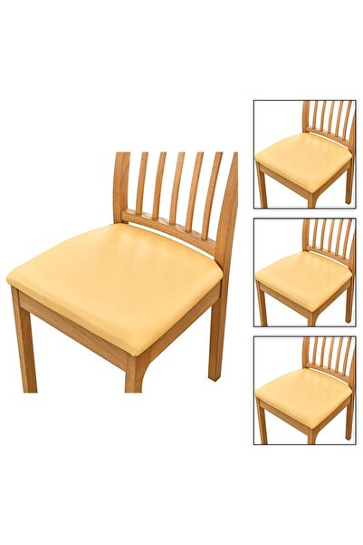 JZS Chair Seat Covers 4 PCS Waterproof PU Leather Removable Washable Slipcove...