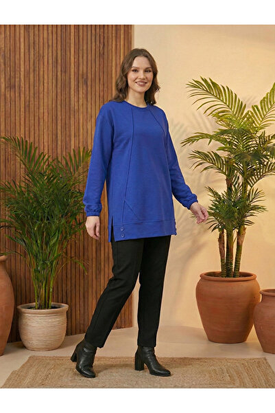 Birol Triko Women's Cobalt Blue Buttoned Tunic