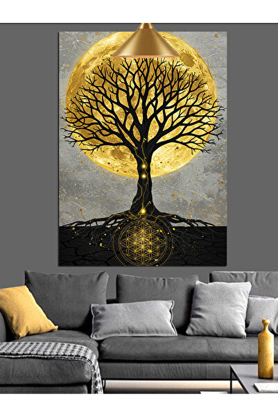 KanvasSepeti Arbore uscat negru Pictură în ulei de înaltă calitate texturat P...