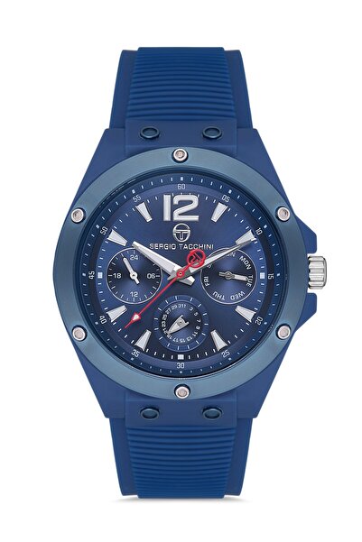 Sergio Tacchini ساعة يد رجالية بسوار سيليكون أزرق L.ST.1.10142.4
