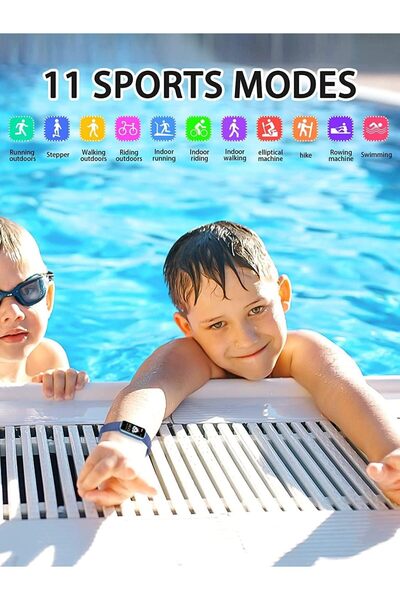 ZONEY Y99PRO Kids Fitness Tracker - Heart Rate & Sleep Monitor, 11 Sport Modes, IP68 Waterproof (Bla