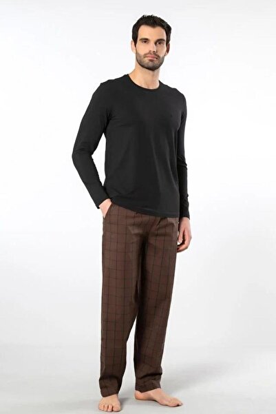 Cacharel Ανδρικό σετ πιτζάμα, επάνω μέρος από χτενισμένο βαμβάκι και κάτω από ύφασμα ποπλίνα, 95% βαμβάκι, 5% ελαστάνη