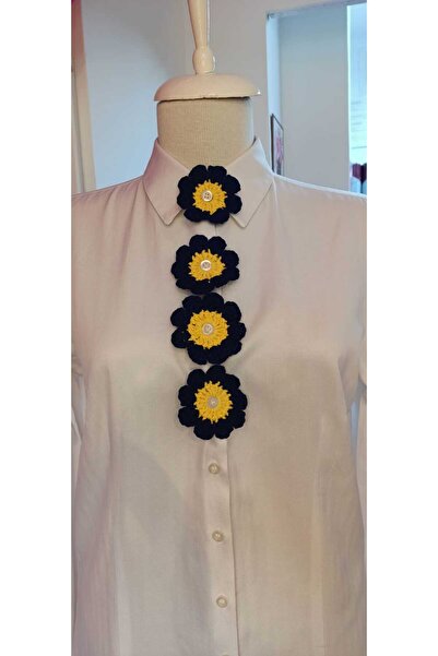 Handmade Elegance Gömlek Düğme-El Örgüsü Çiçek Motifi-Düğme Aksesuarı-Kıyafet...