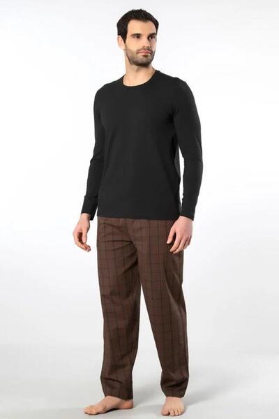 Cacharel Ανδρικό σετ πιτζάμα, επάνω μέρος από χτενισμένο βαμβάκι και κάτω από ύφασμα ποπλίνα, 95% βαμβάκι, 5% ελαστάνη