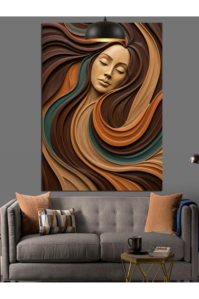 KanvasSepeti Păr ondulat Pictură în ulei de înaltă calitate texturat Canvas C...