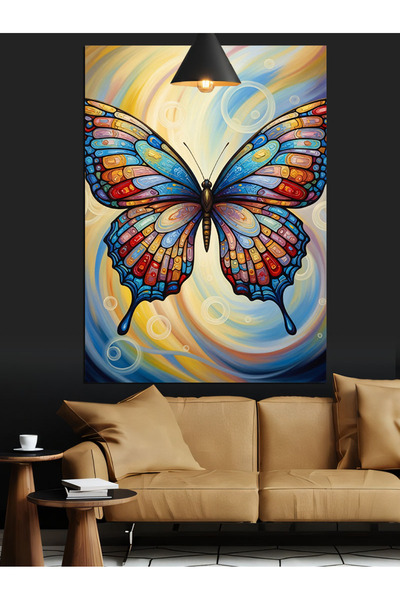 KanvasSepeti Culori de fluturi Pictură în ulei de înaltă calitate texturat Pâ...