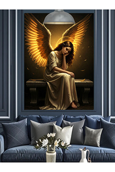 KanvasSepeti Înger cu aripi Pictură în ulei de înaltă calitate texturat Canva...
