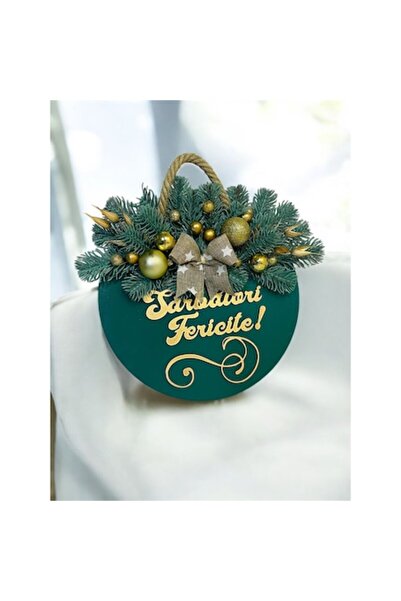 OEM Christmas wreath, painted and decorated MDF base, diameter 30cm