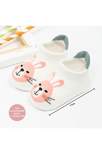 JZS Baby Non Slip Socks 6 Pairs Cotton Cartoon Animal Ankle Socks
