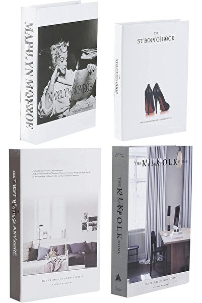 THE WHITE SHOP 4 PCS Decorative Faux Books for Home Décor