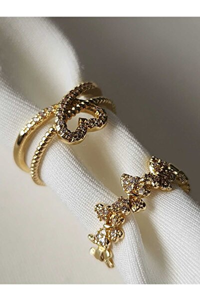 ZÜLİSCH خاتم فولاذي موديل 2 مع حجر ذهبي قابل للتعديل