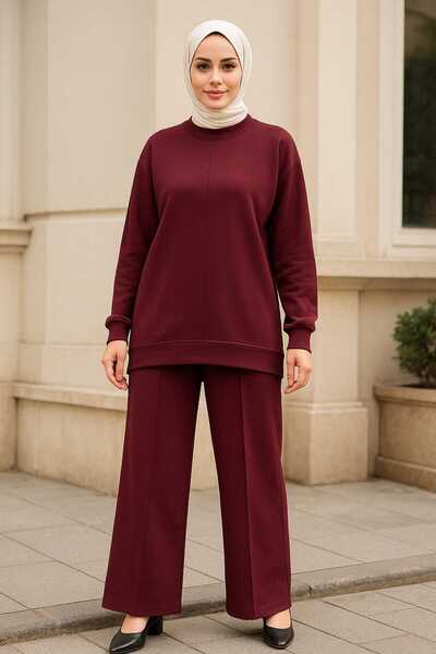 ECK MODA Women's Full Stretch Fabric Flexible Modal Fabric Front Pleated Bottom Top Set