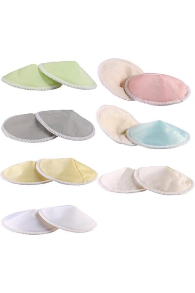 Tazweeq 14-Pack Organic Bamboo Washable Nursing Pads by + Laundry Bag (Reusab...