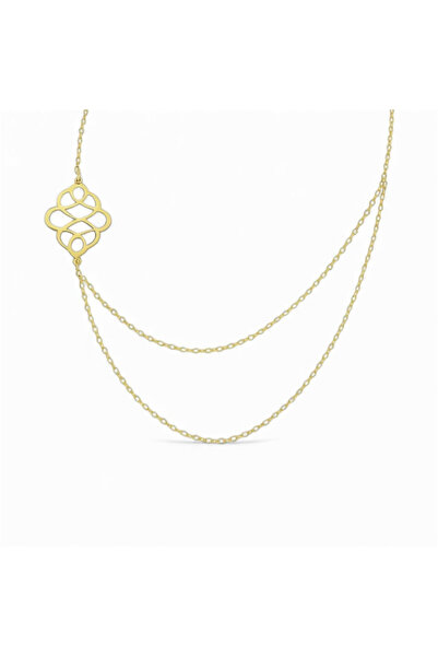 HANNY Lantisor dublu cu element geometric – Argint 925 placat cu aur 14K