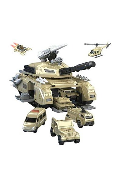 Matadi Military Tank Playset with 7 combat vehicles and weapons, figure soldiers, wide openings