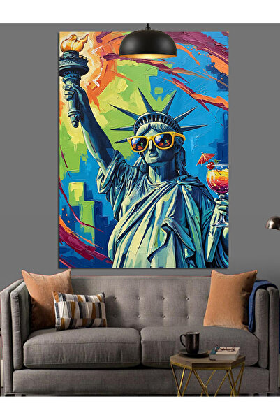 KanvasSepeti Άγαλμα της Ελευθερίας Υψηλής ποιότητας ελαιογραφία Με υφή Καμβάς...