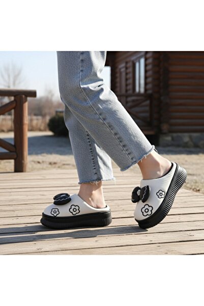 OEM Women's fluffy slippers, with decorative bow, for indoors or short outdoor outings, L736