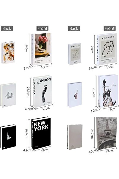 WOKICOR Pack of 6 Decorative Fake Books for Home Decor (A)