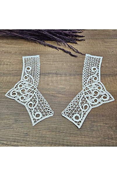 Kaf Kumaş Beyaz Güpür Dantel Yaka 1 Takım | Model 4