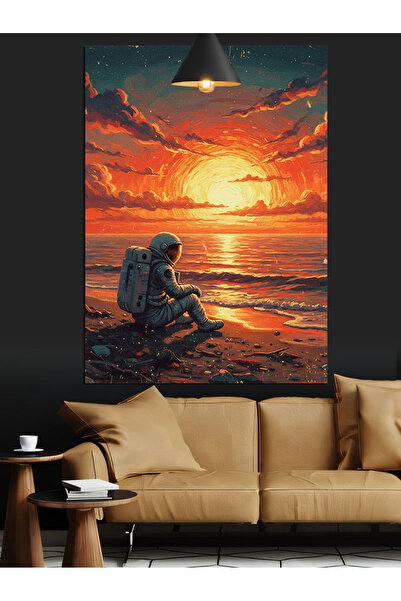 KanvasSepeti În apusul soarelui, pictură în ulei de înaltă calitate, texturat...