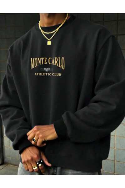 Hunors Sportswear & Company سويت شيرت مونت كارلو مطبوع للجنسين مصنوع من القطن...