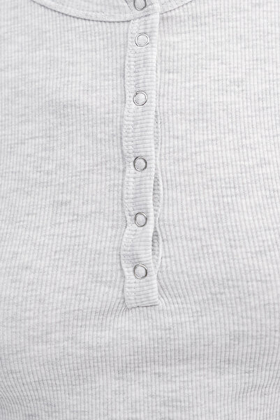 Addax Μπλούζα Modal με κουμπωτά στο λαιμό B0419