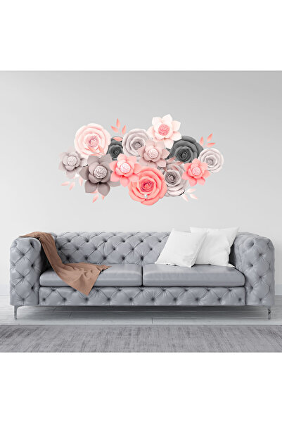 4Decor Autocolant decorativ – Flori de hârtie 115x65cm