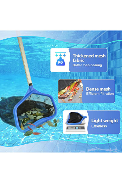 Yeabett Fine nylon pool net, double deep, compatible with 32 mm handle