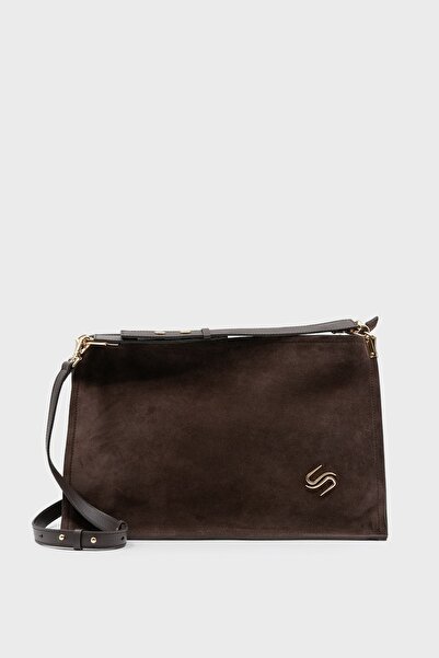 SHOEMOL SCO-045 Kahverengi Süet Kadın Omuz Çantası
