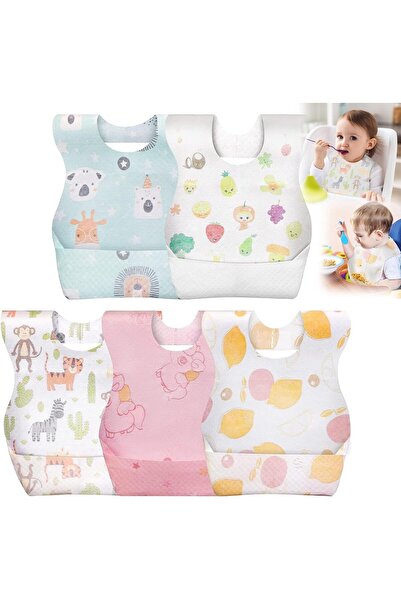 Generic Siosi Siosi Disposable Baby Bibs, 50 Pack, Unisex, Travel, Large Pocket, Waterproof, Adjustable