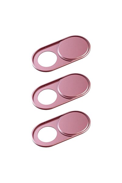 JZS Webcam Cover Slide 0.7mm Ultra-Thin Metal for Laptop iPad 3 Pack Rose Gold