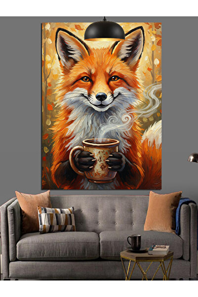 KanvasSepeti Băutură de cafea fierbinte Pictură în ulei de înaltă calitate te...