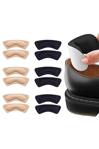 JZS Heel Pads Liners 12 Pcs Anti-Slip Black Beige