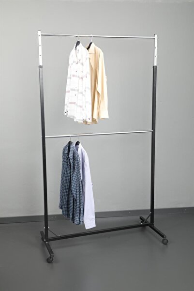 SMR MODERN RAF AHŞAP VE ÇELİK RAF SANAYİ Çift Katlı Boyalı Askılık Standı