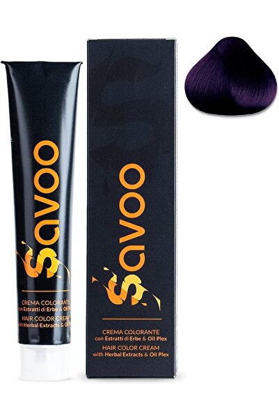 SAVOO كريم تلوين الشعر #4.222 بني بنفسجي عنبي مكثف - صبغة شعر دائمة | 100 مل