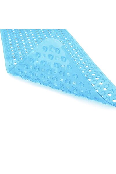 JZS سجادة حوض استحمام غير قابلة للانزلاق مع أكواب شفط 88 × 40 سم أزرق